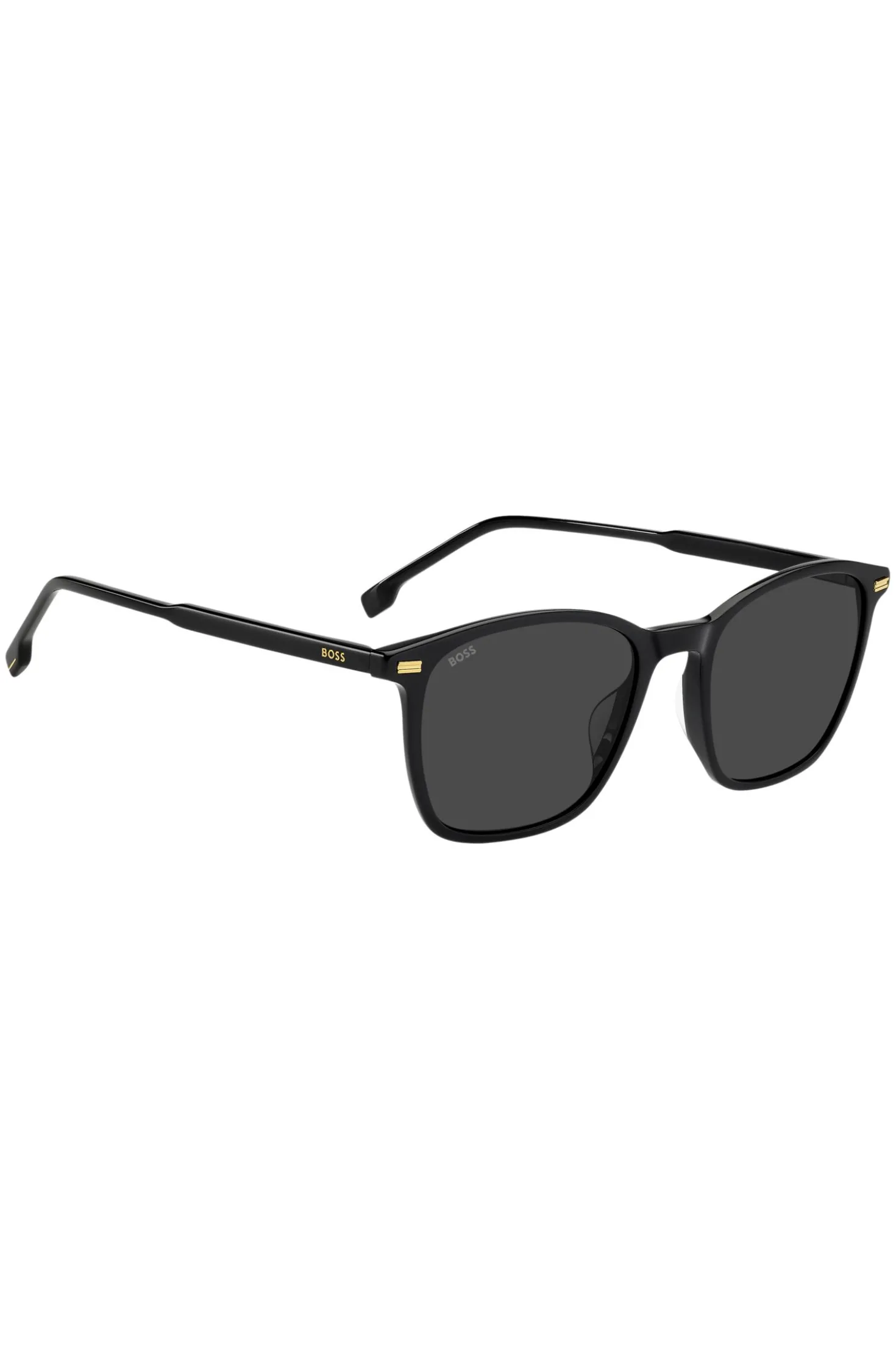 Black-acetate sunglasses with temple logo