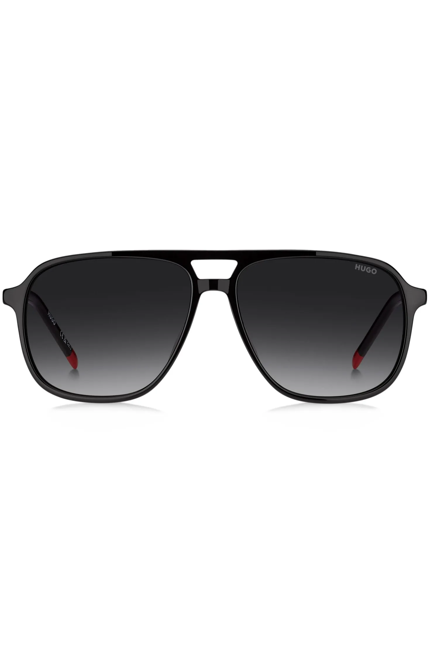 Black-acetate sunglasses with double bridge