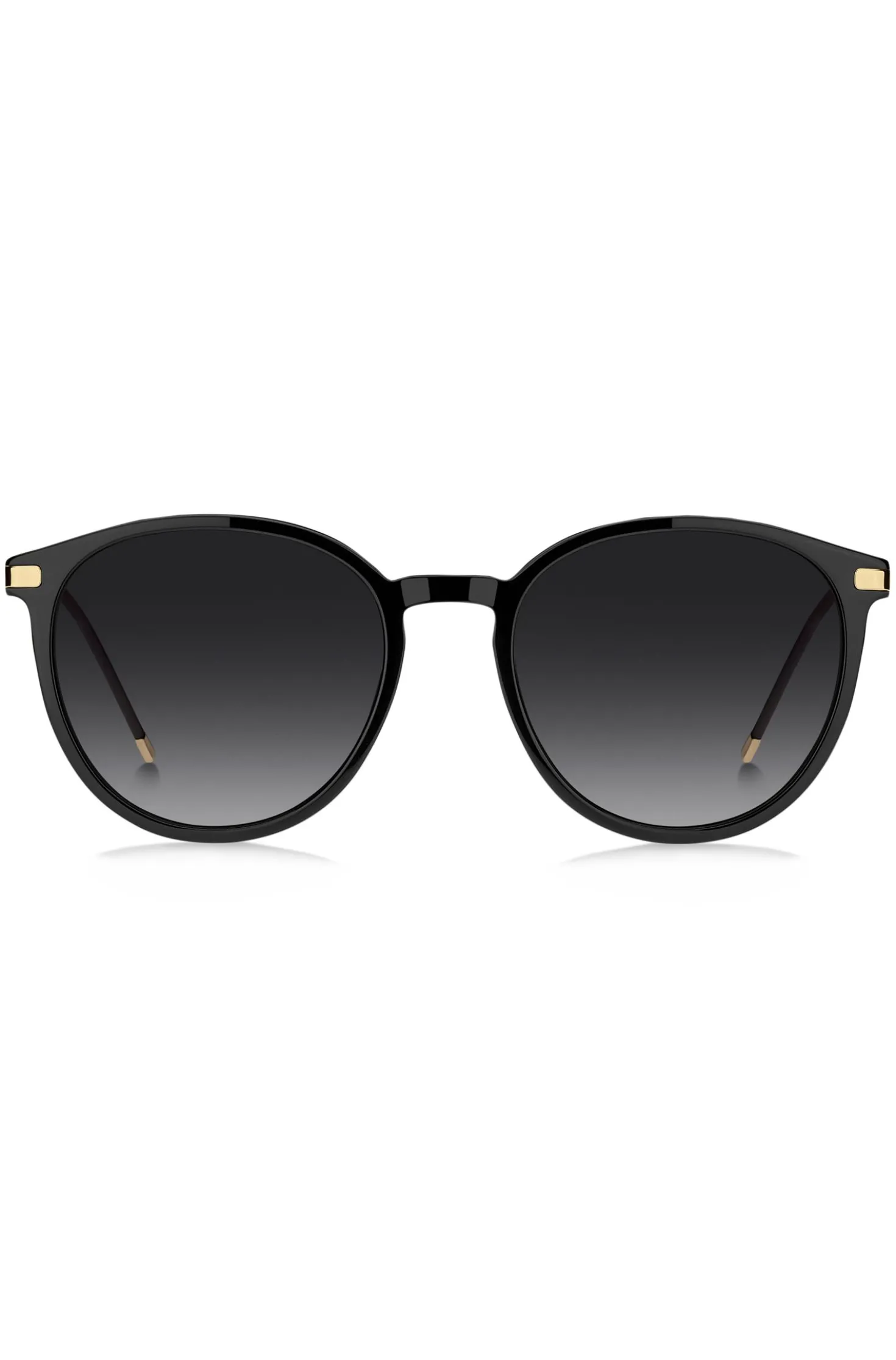 Black-acetate sunglasses with gold-tone temples