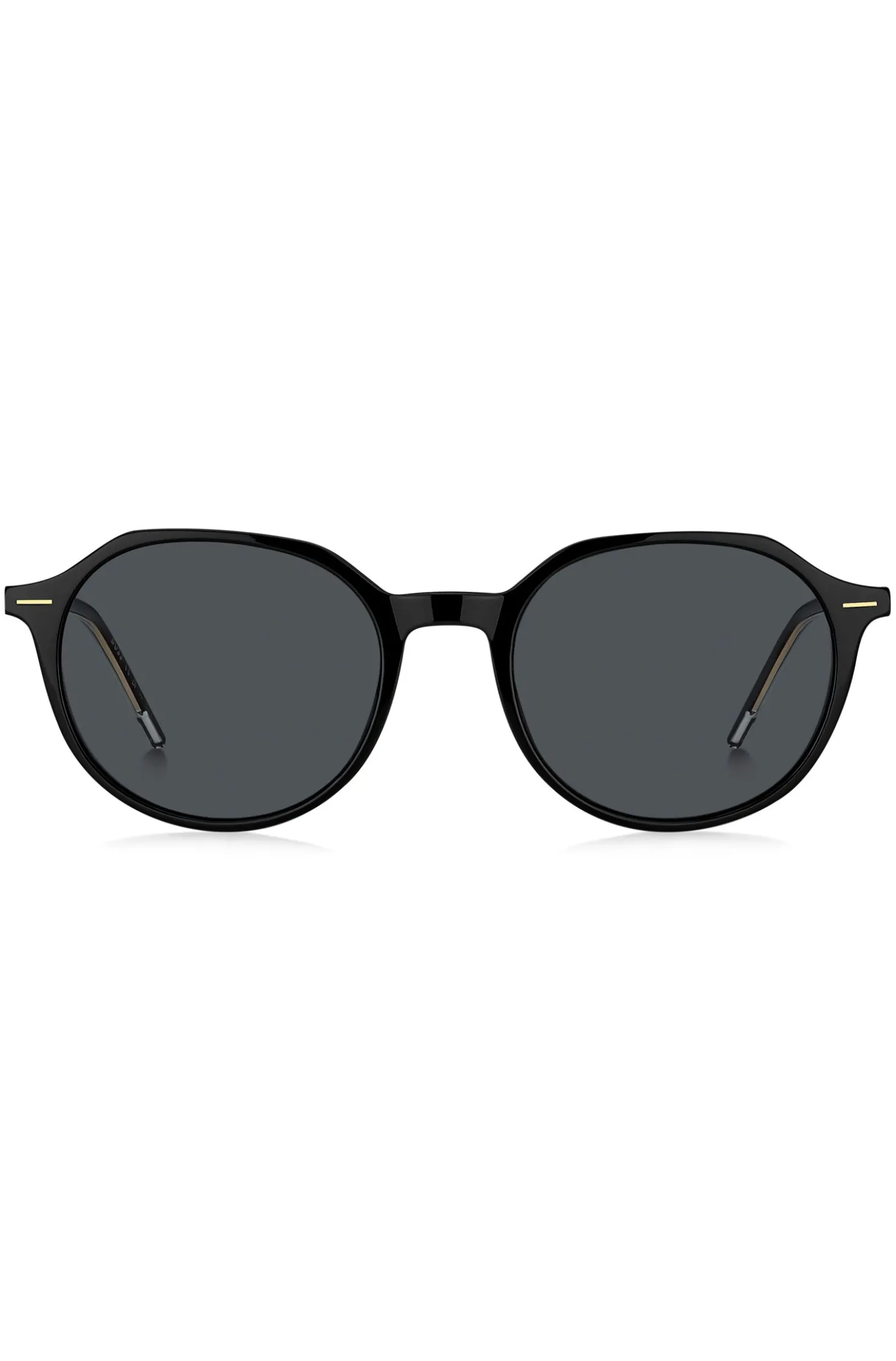 Black-acetate sunglasses with gold-tone detailing