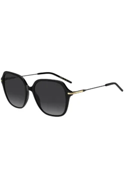 Black-acetate sunglasses with metal temples