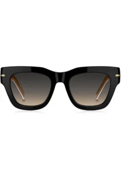 Black-acetate sunglasses with chain strap