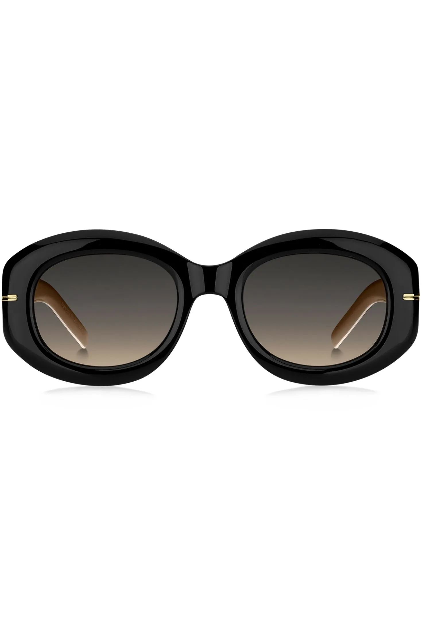 Black-acetate sunglasses with chain strap