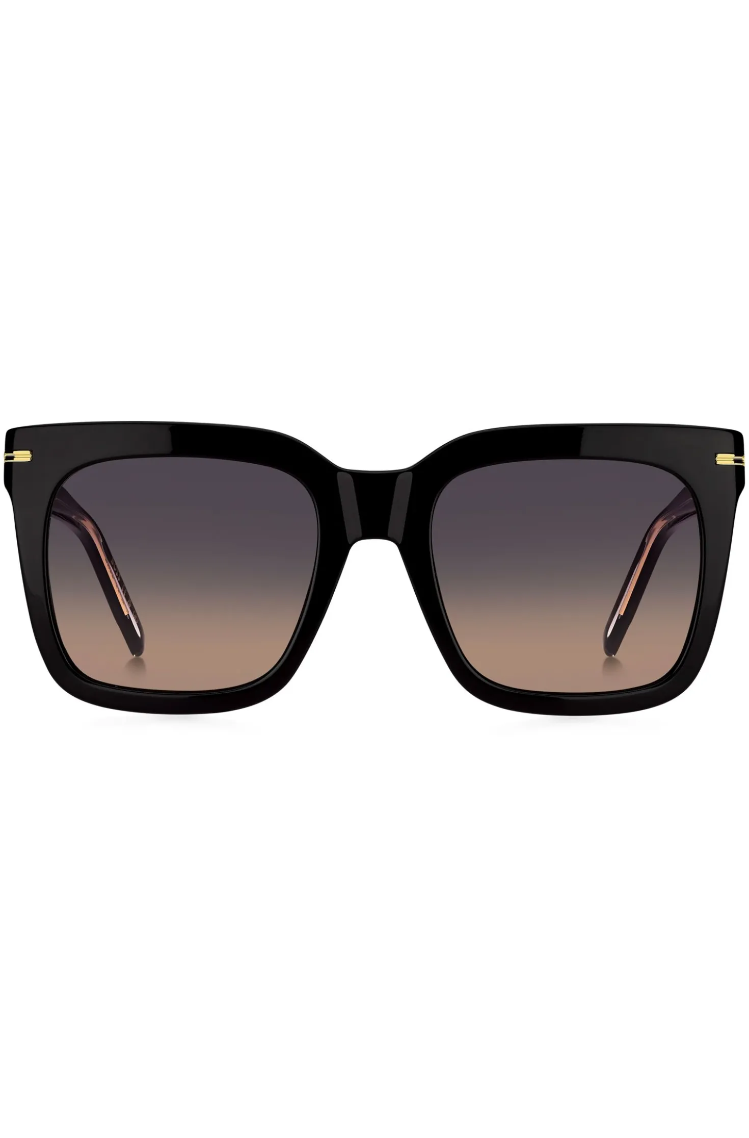 Black-acetate sunglasses with gold-tone hardware