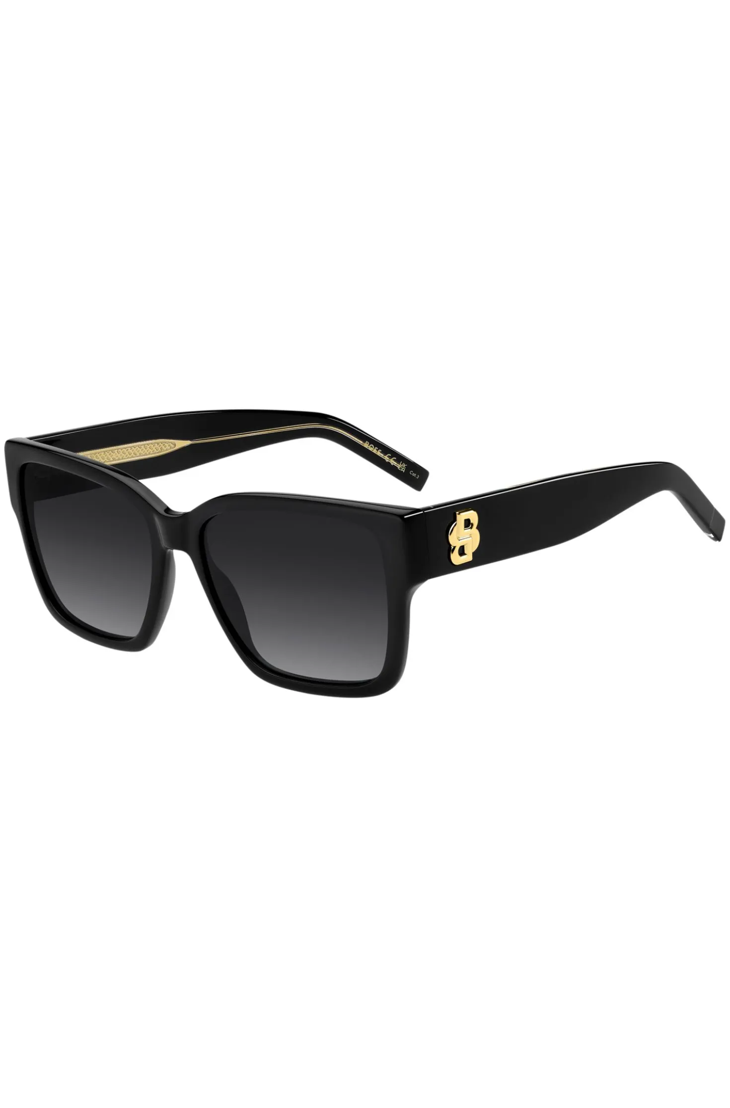 Black-acetate sunglasses with Double B monogram
