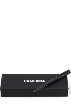 Black ballpoint pen with tonal logo