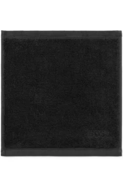 Black cotton face cloth with embroidered logo
