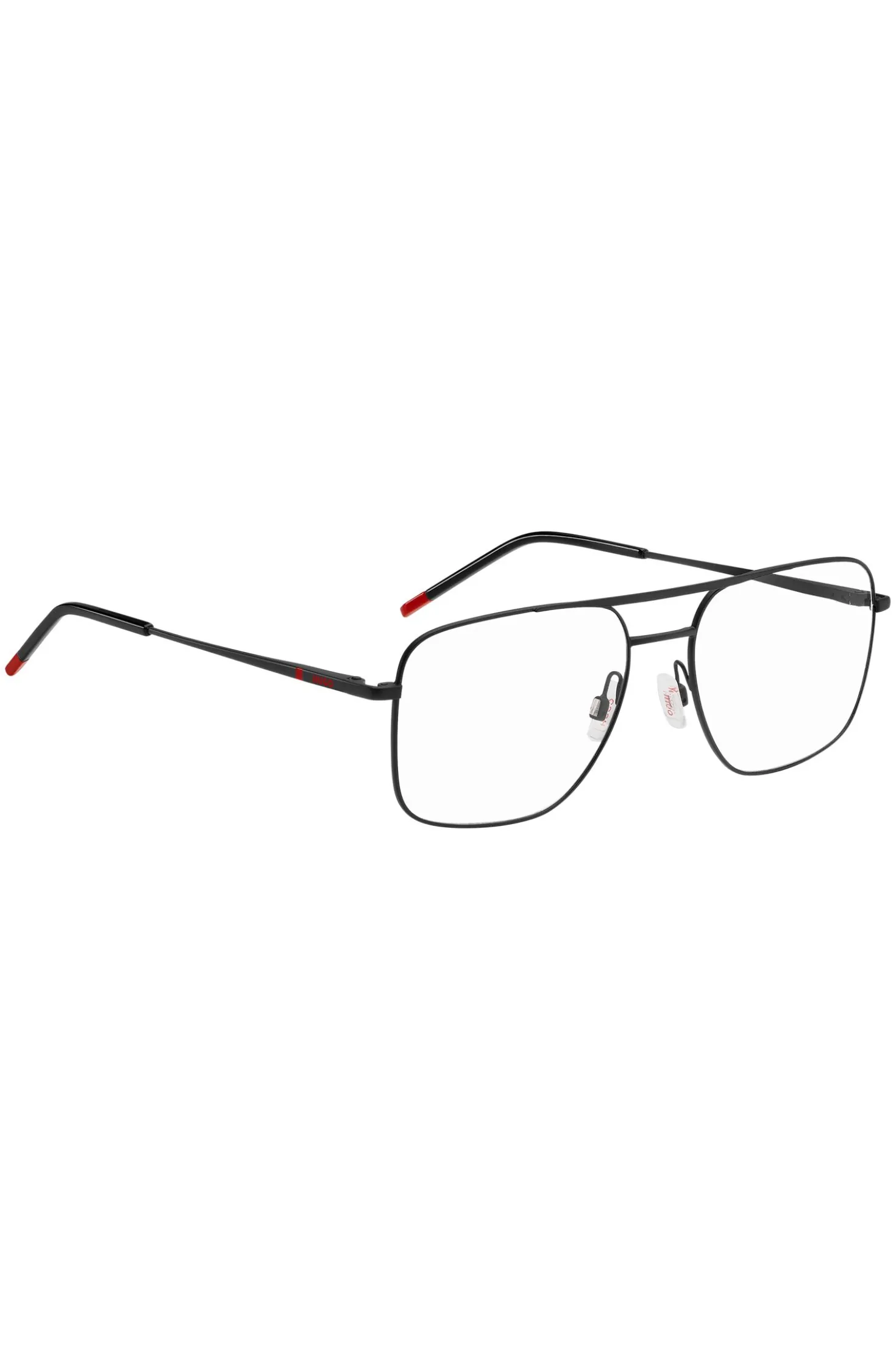 Black-metal optical frames with double bridge