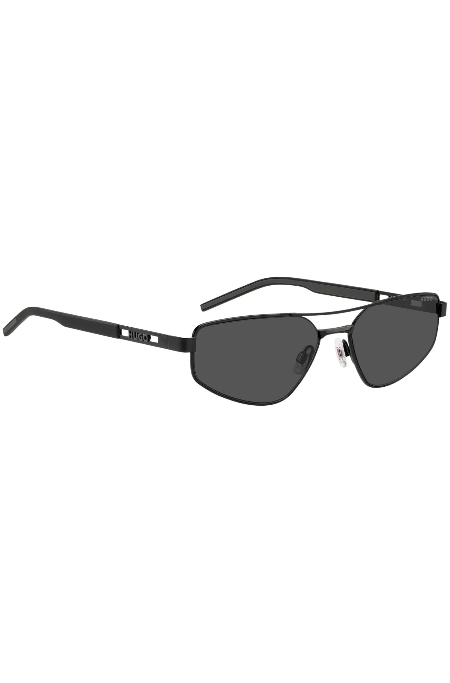 Black-metal sunglasses with cut-out logo