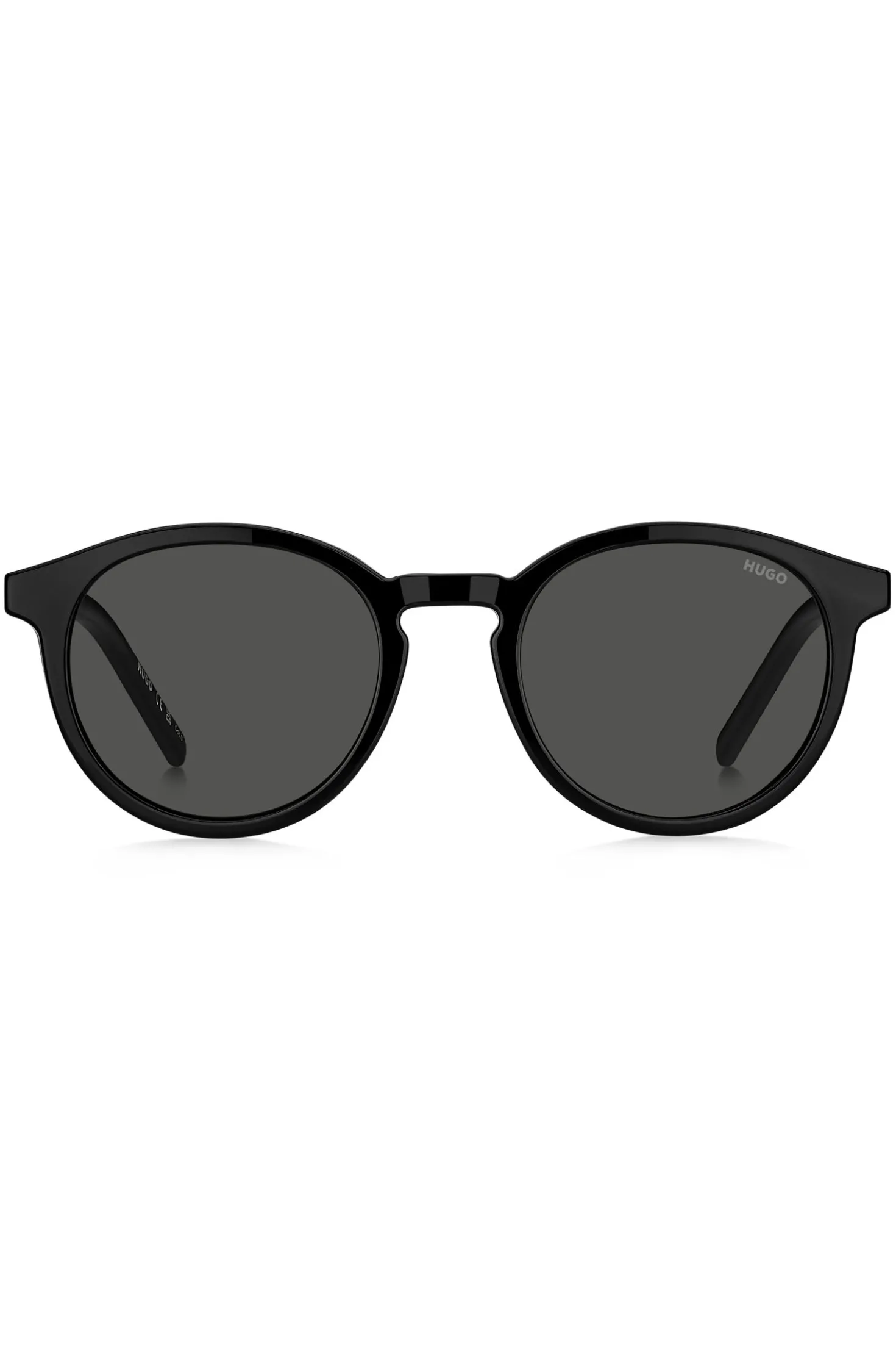 Black optical frames with clip-on shaded lenses