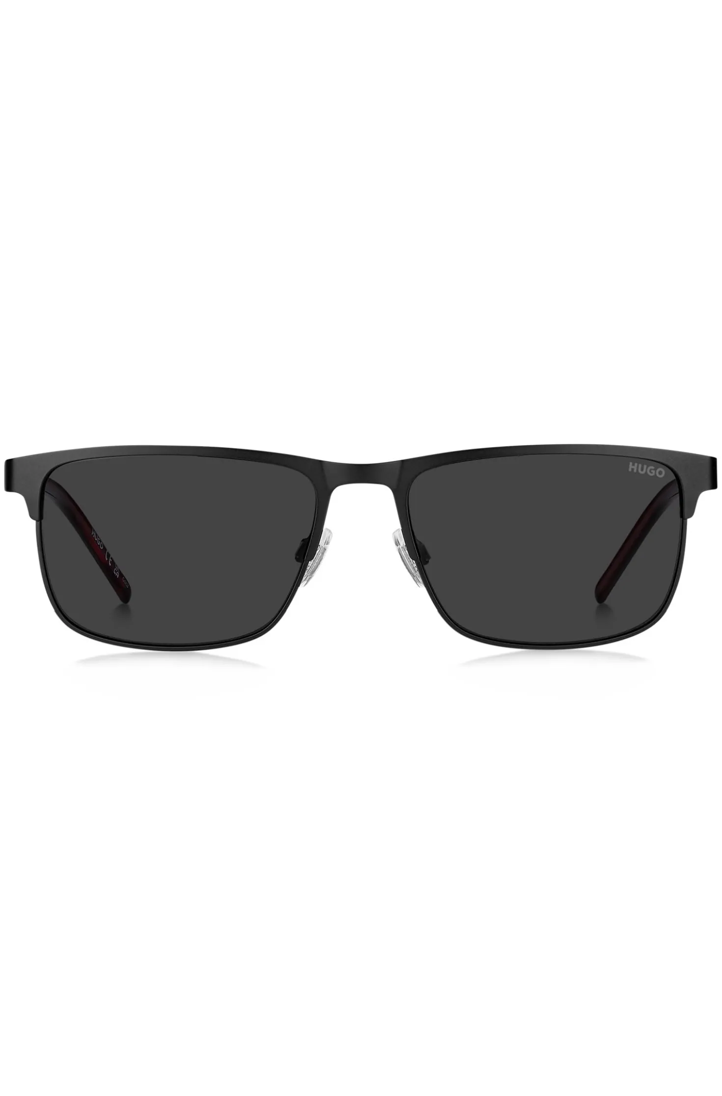 Black sunglasses with rubber logo