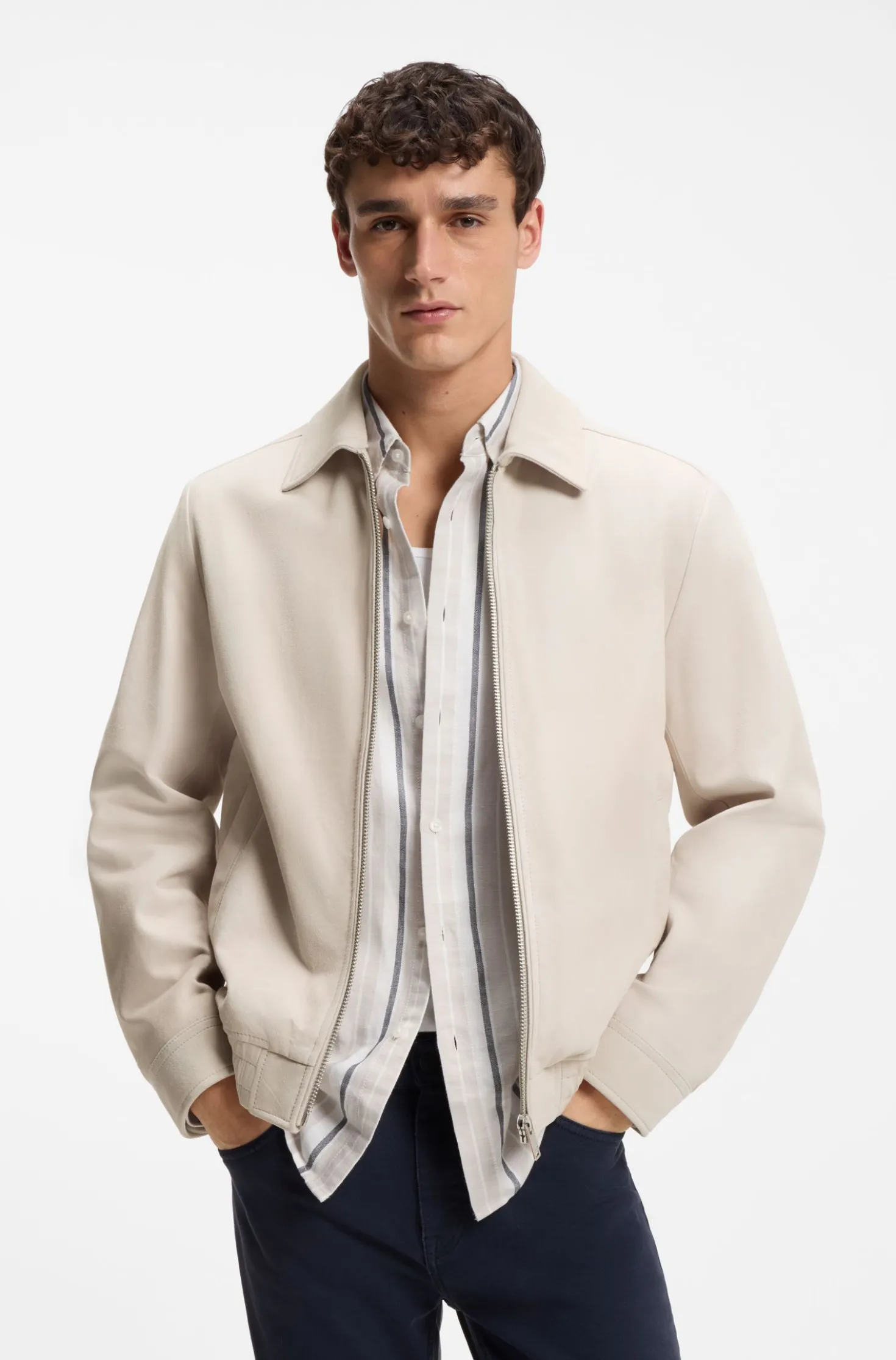 Blouson jacket in soft suede