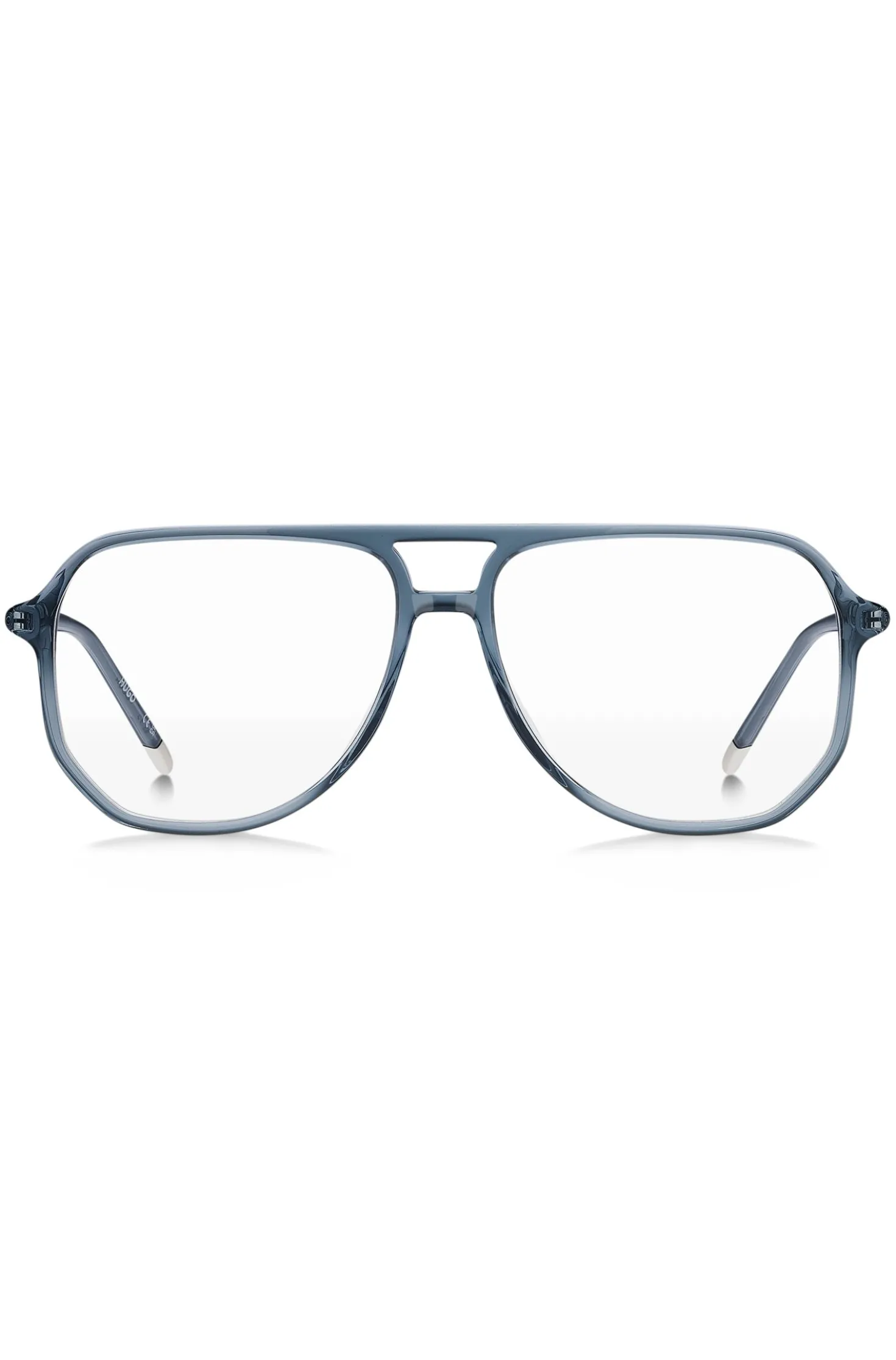 Blue-acetate optical frames with tubular temples