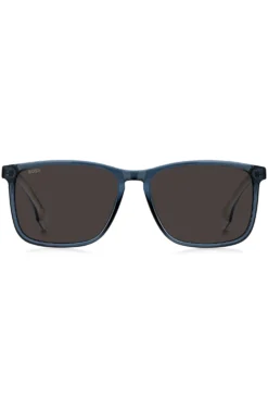 Blue-acetate sunglasses with rubber temples