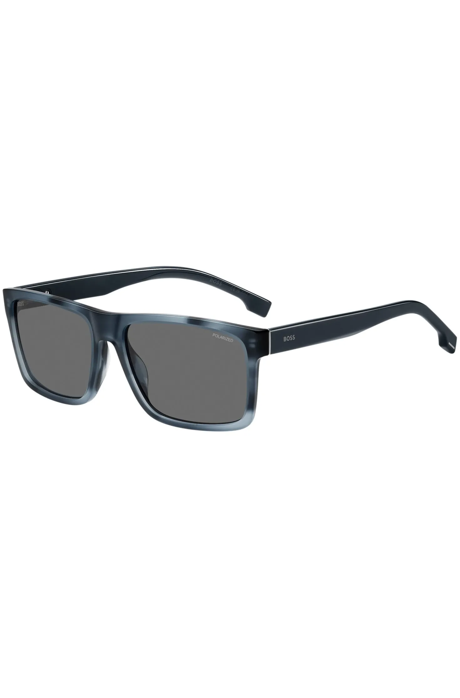 Blue-acetate sunglasses with patterned frames