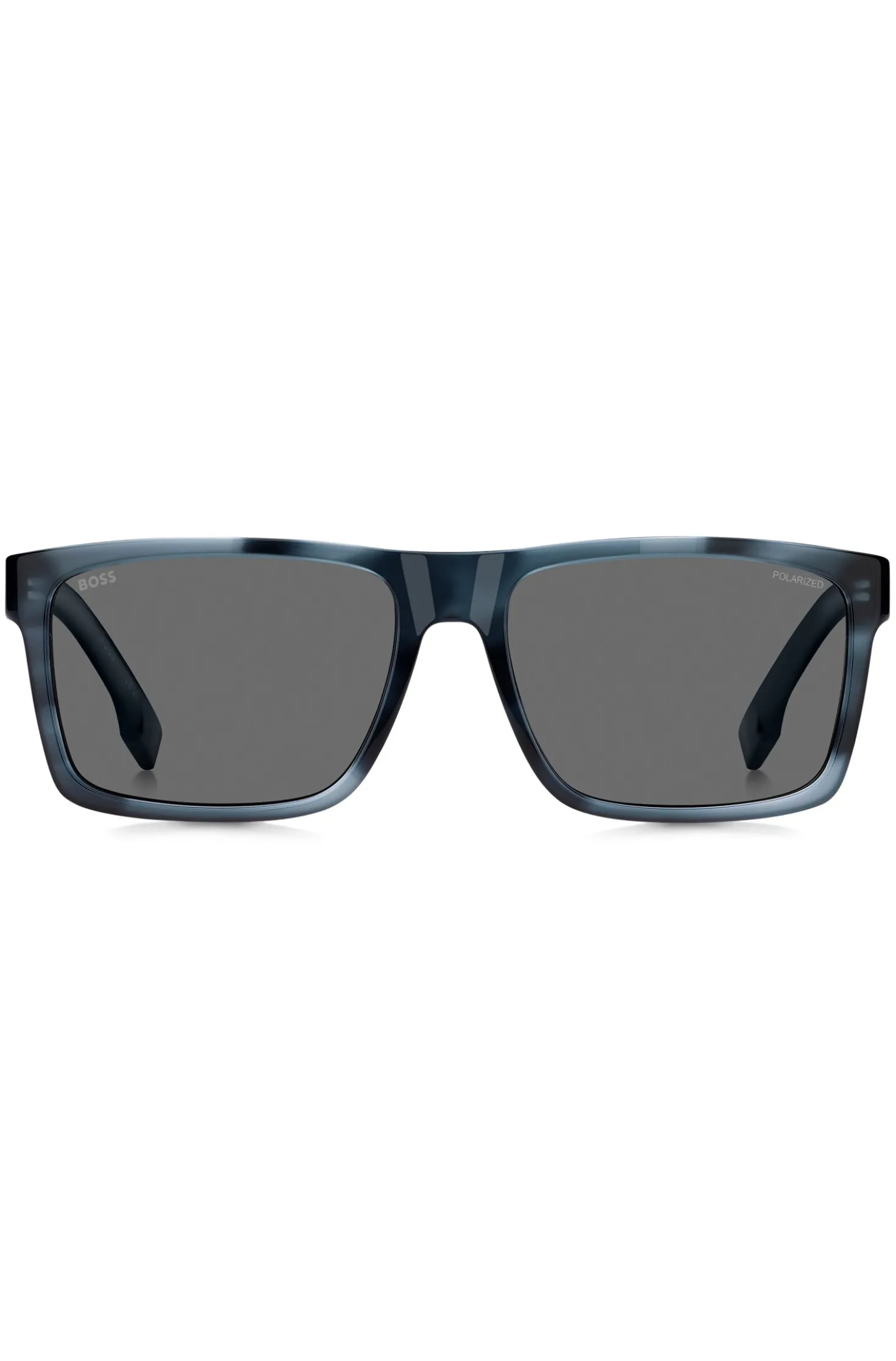 Blue-acetate sunglasses with patterned frames
