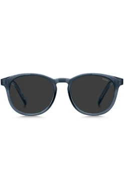 Blue-acetate sunglasses with rubber trim