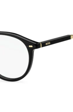 Blue-light-blocking optical frames in black acetate