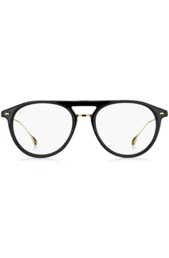 Blue-light-blocking optical frames in black acetate