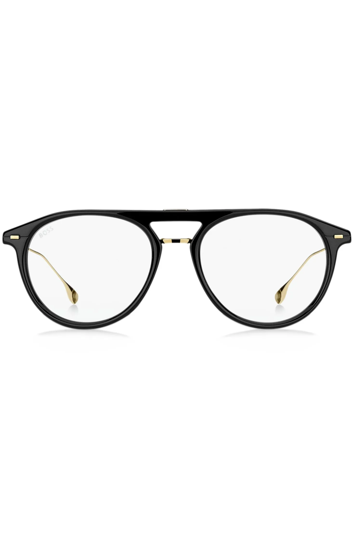 Blue-light-blocking optical frames in black acetate