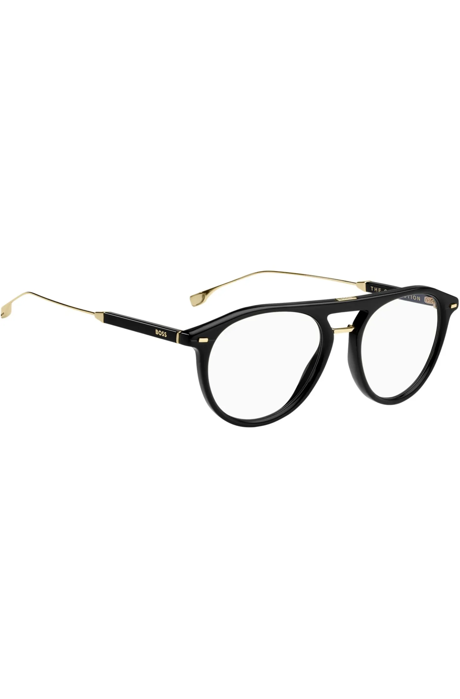 Blue-light-blocking optical frames in black acetate