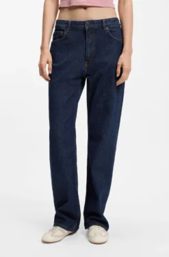 Blue salt-and-pepper jeans in comfort-stretch denim