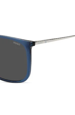 Blue sunglasses with logo details