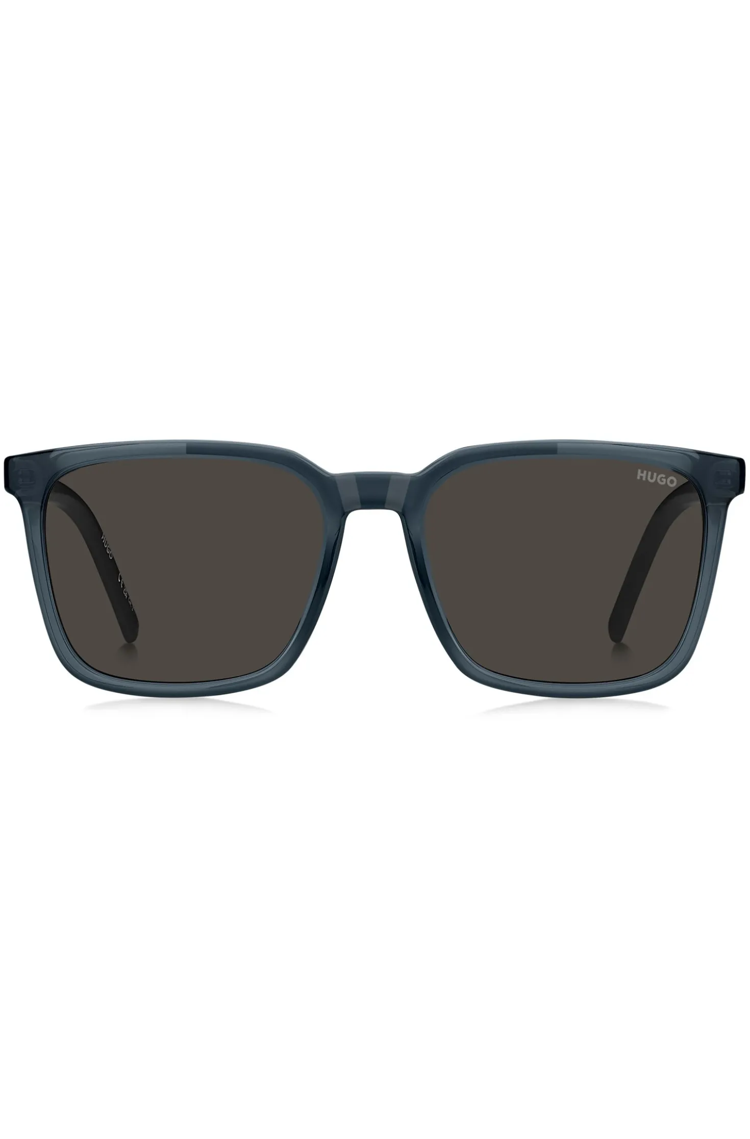 Blue sunglasses with textured temples