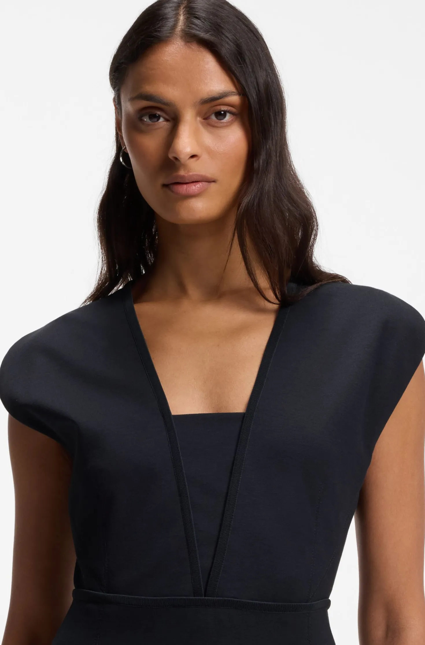 Bodycon dress with grosgrain trims