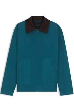 BOSS BY BECKHAM cotton jacket with contrast collar