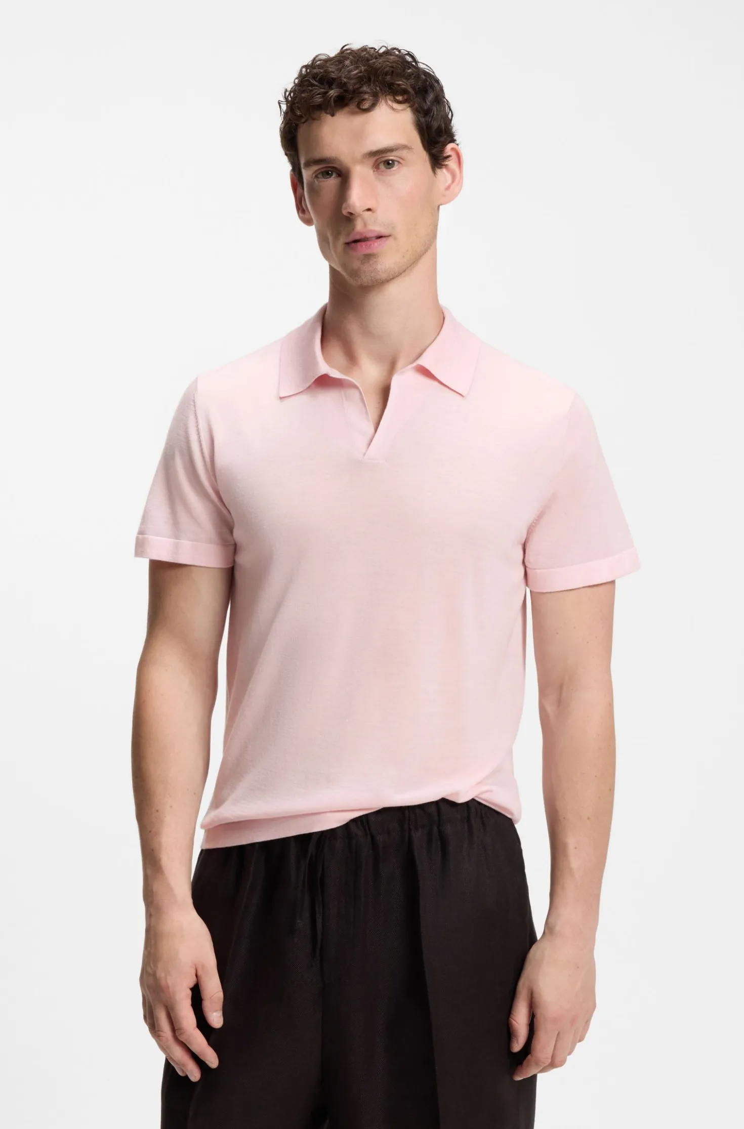 BOSS BY BECKHAM knit polo in virgin wool