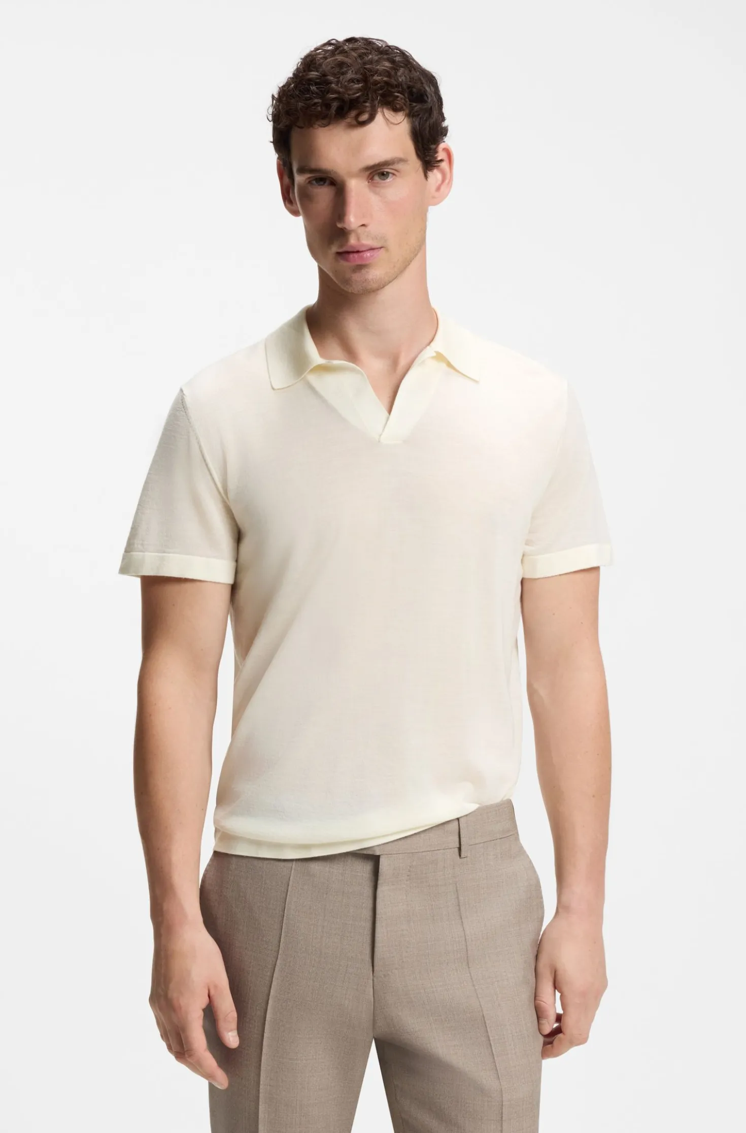 BOSS BY BECKHAM knit polo in virgin wool