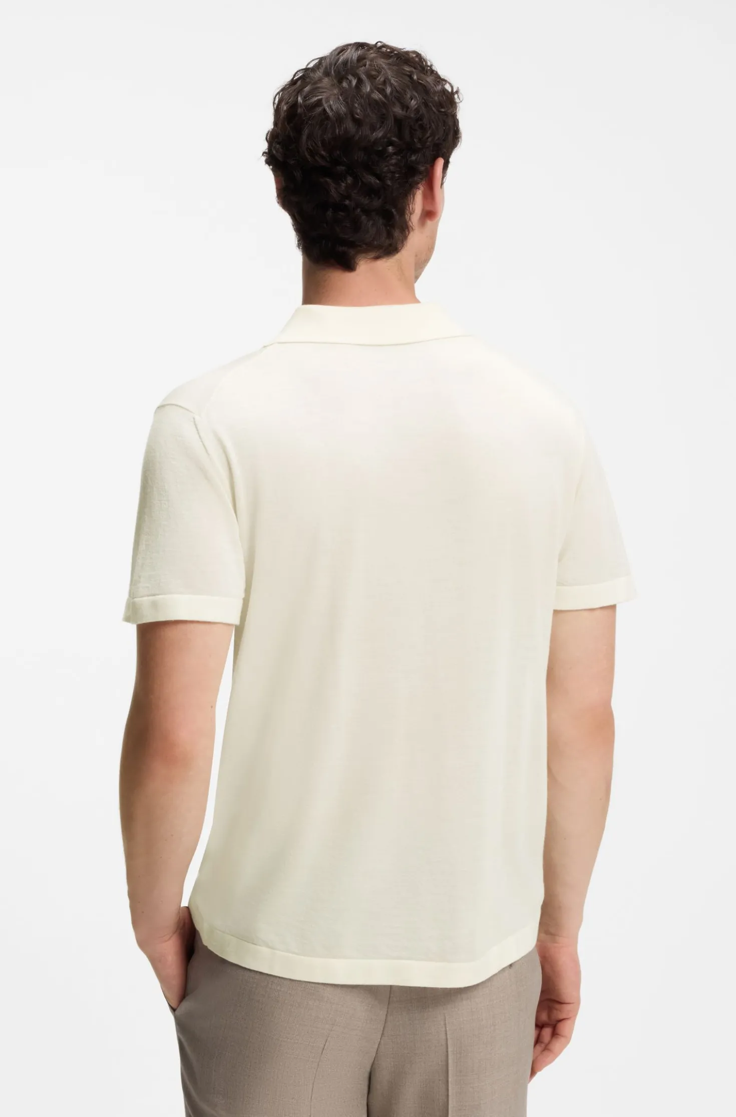 BOSS BY BECKHAM knit polo in virgin wool