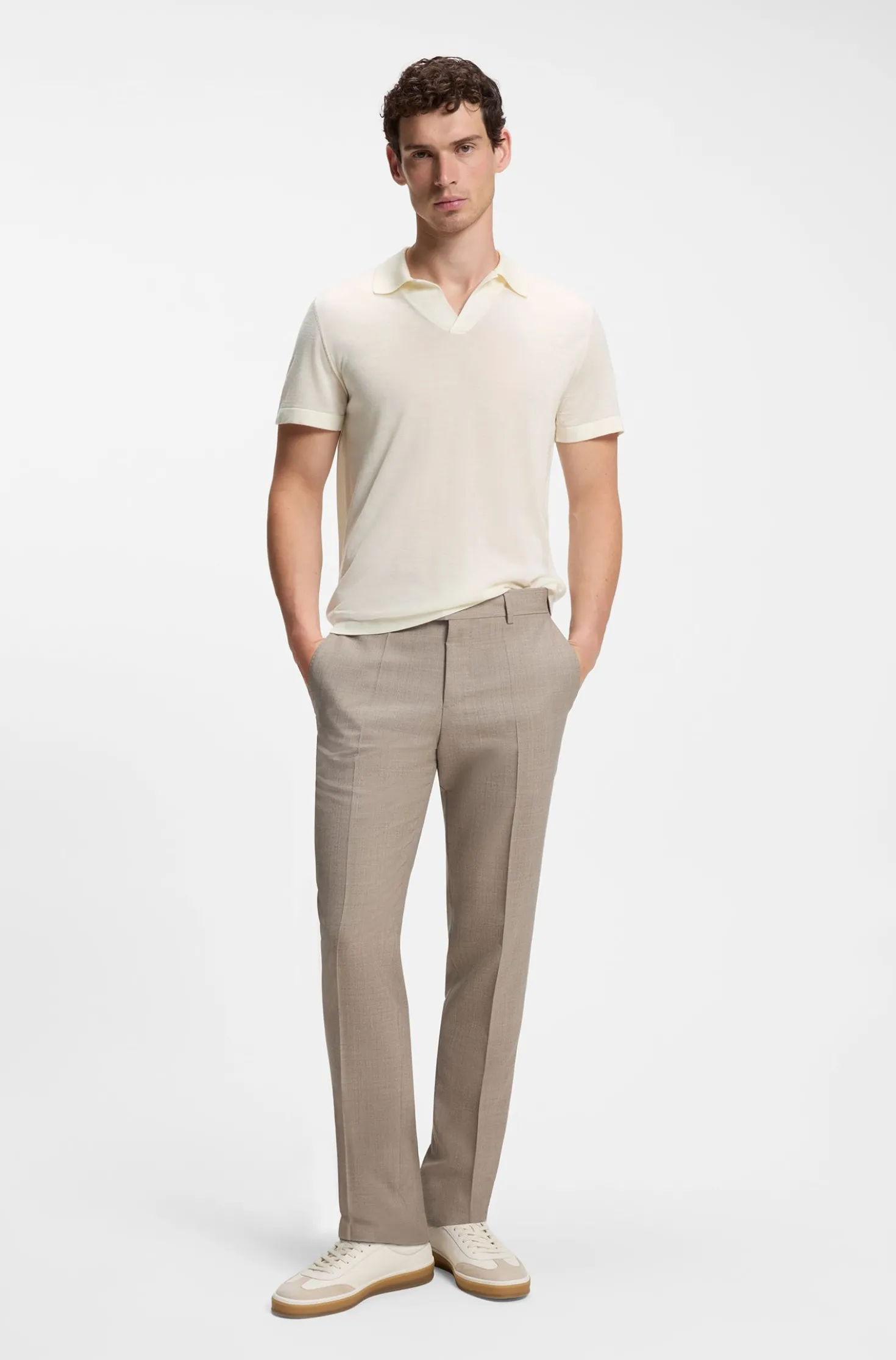 BOSS BY BECKHAM knit polo in virgin wool