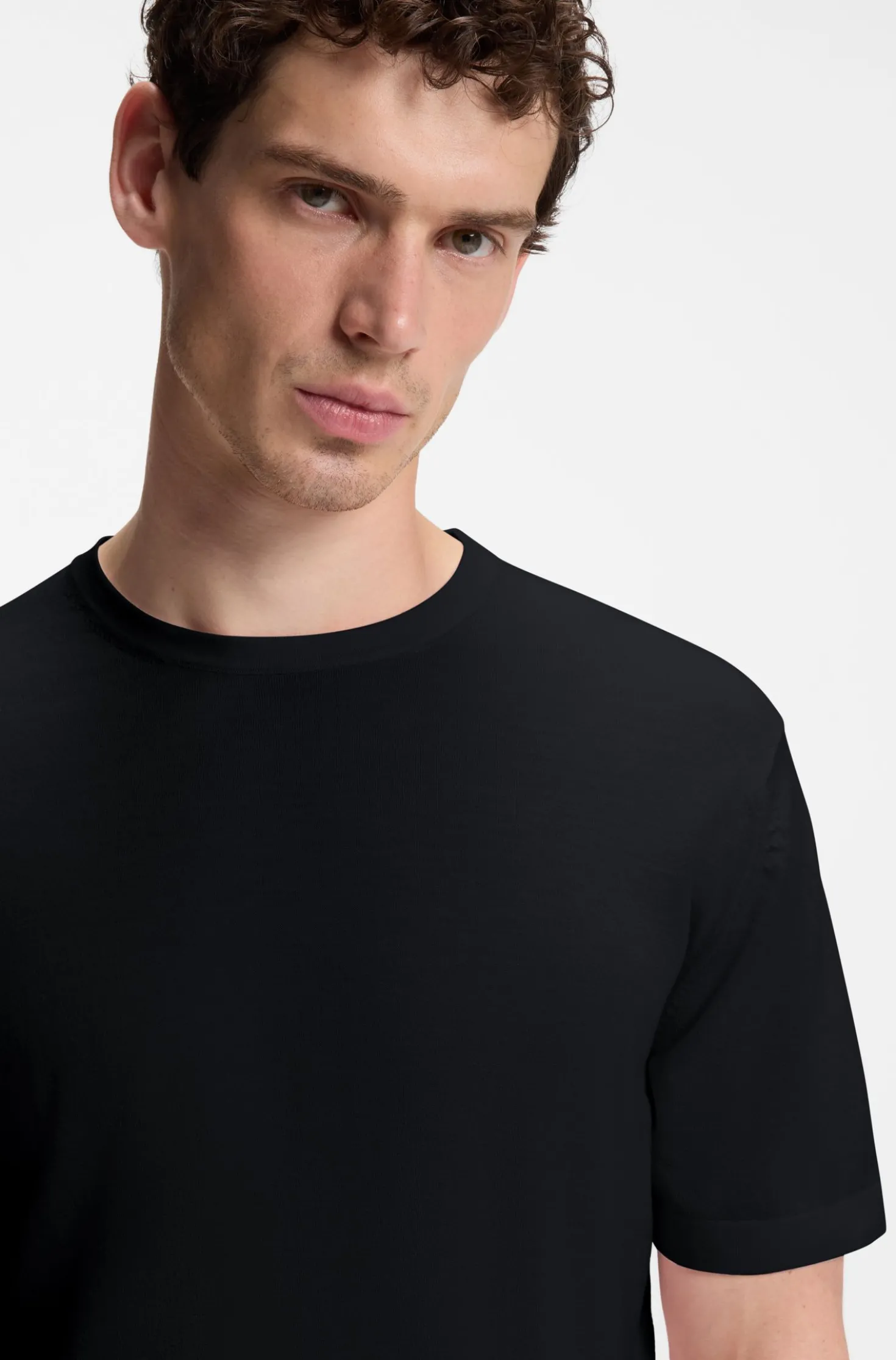 BOSS BY BECKHAM knit T-shirt in virgin wool