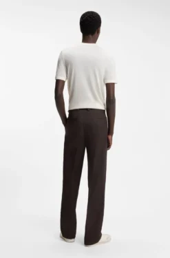 BOSS BY BECKHAM pleat-front trousers in cotton