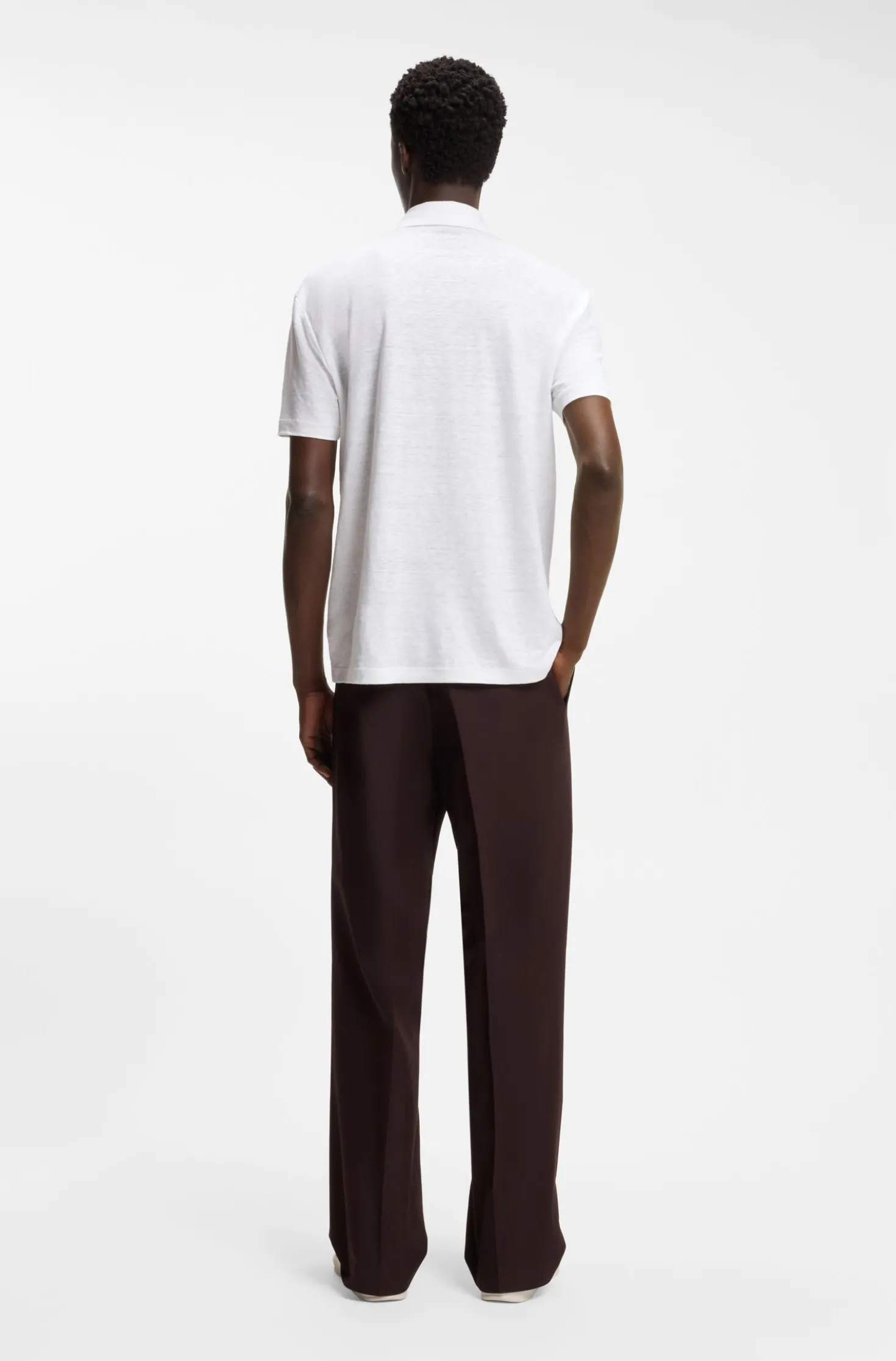 BOSS BY BECKHAM polo shirt in linen