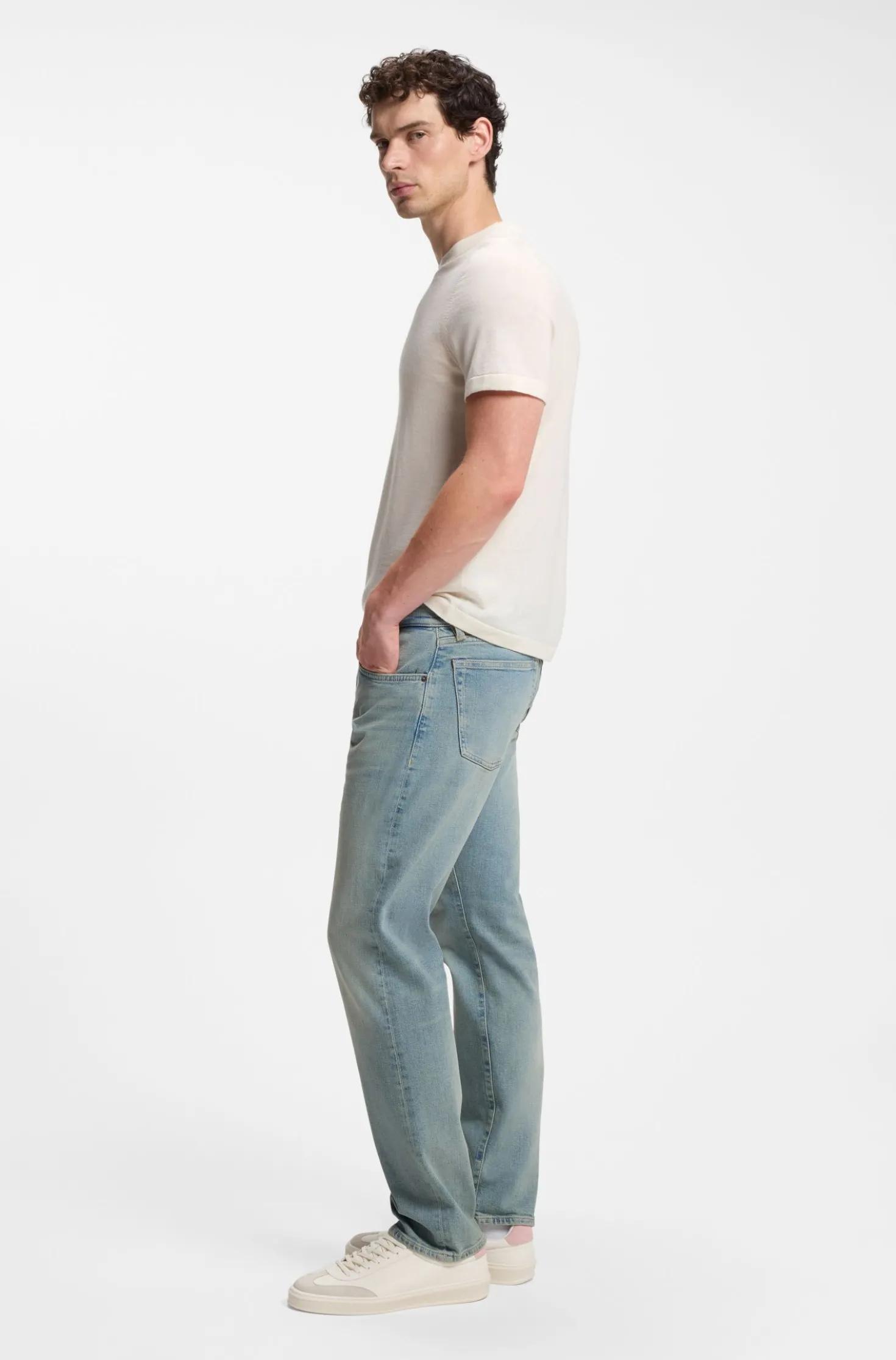 BOSS BY BECKHAM slim-fit jeans in blue stretch denim