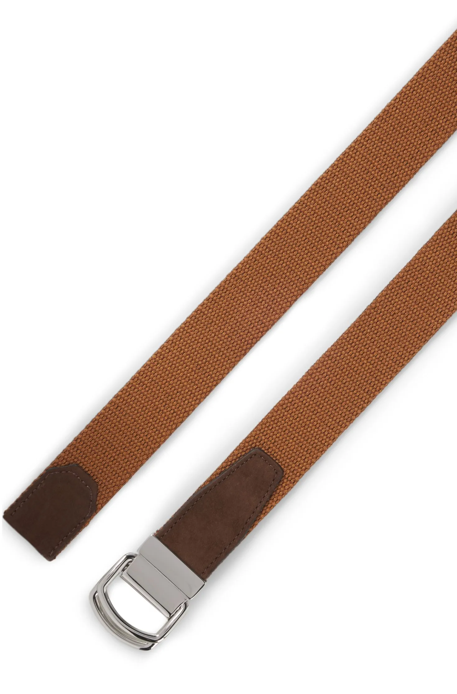 BOSS BY BECKHAM tape belt with nubuck trims