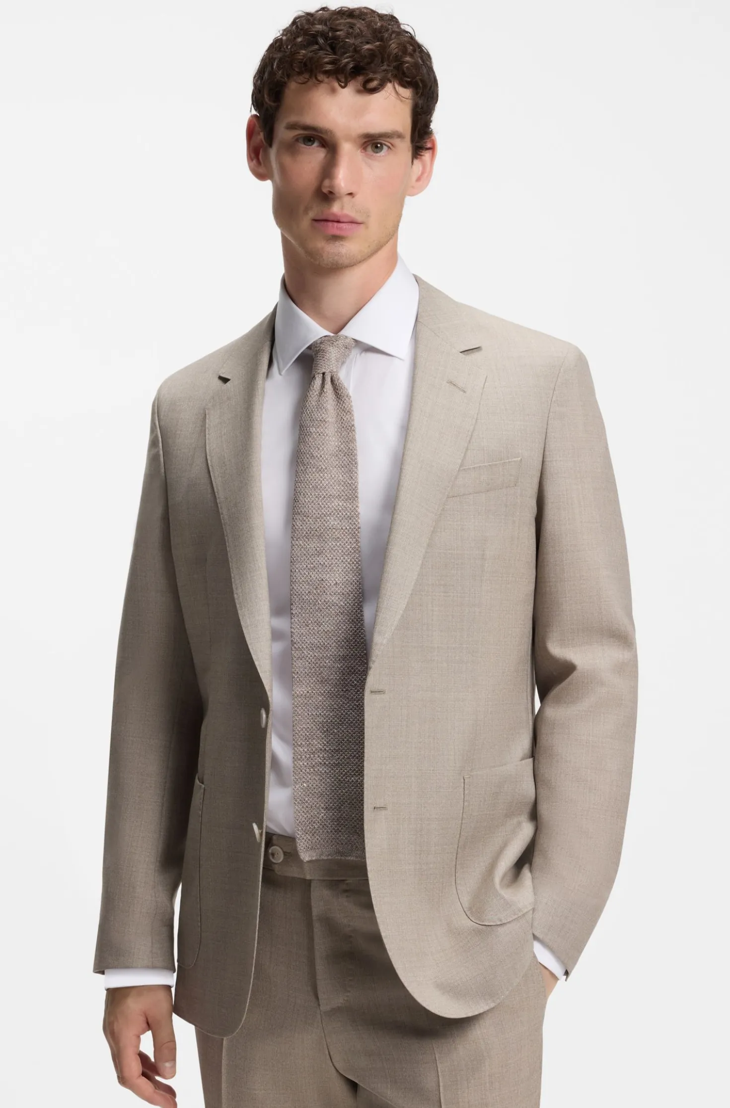 BOSS BY BECKHAM Tie in linen and tussah silk