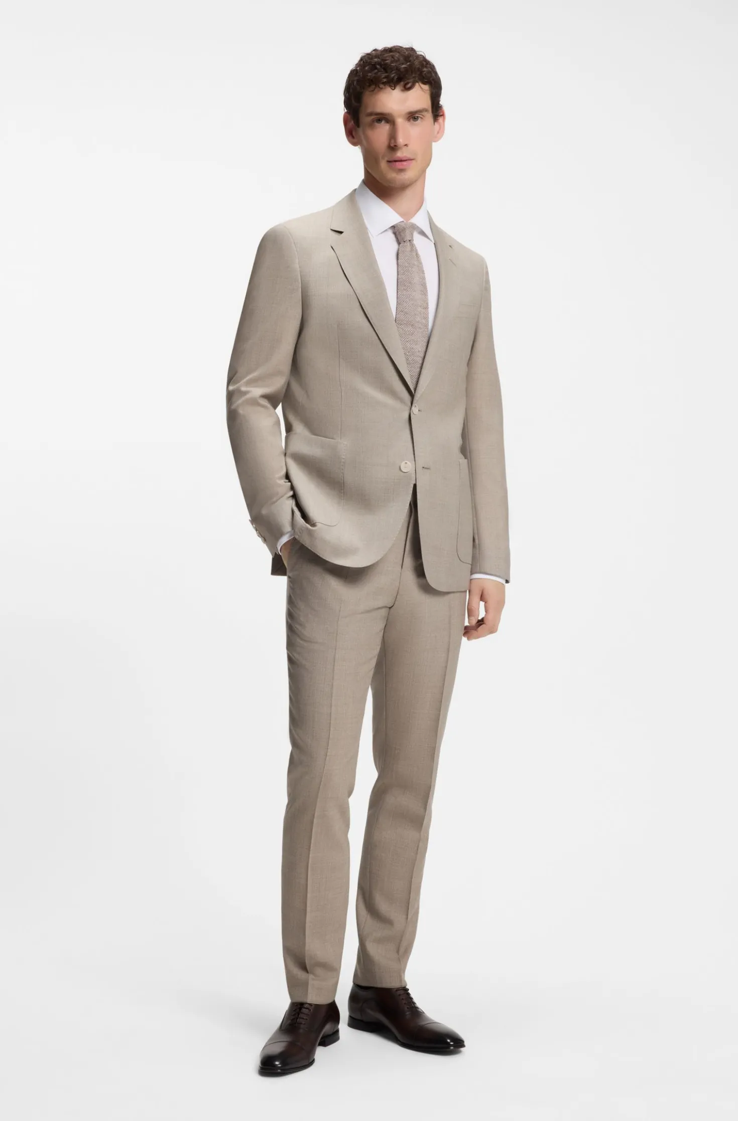 BOSS BY BECKHAM Tie in linen and tussah silk