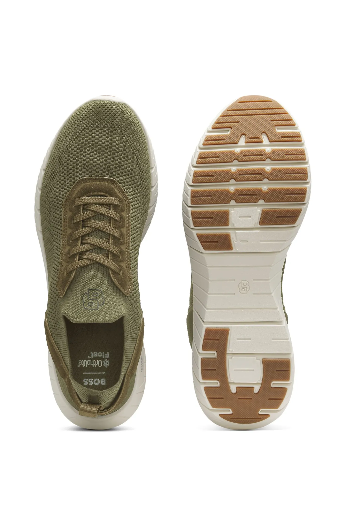 BOSS-MOTION trainers with knitted uppers and leather trims