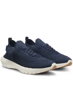 BOSS-MOTION trainers with knitted uppers and leather trims