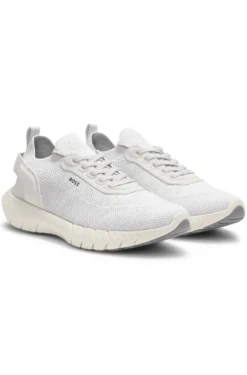 BOSS-MOTION trainers with knitted uppers and leather trims