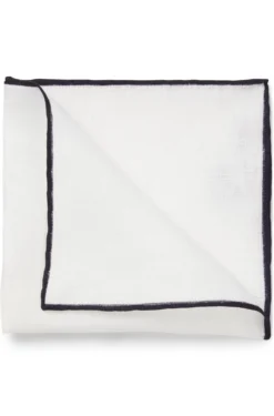 BOSS ONE Linen pocket square with contrast border