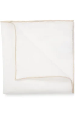 BOSS ONE Linen pocket square with contrast border