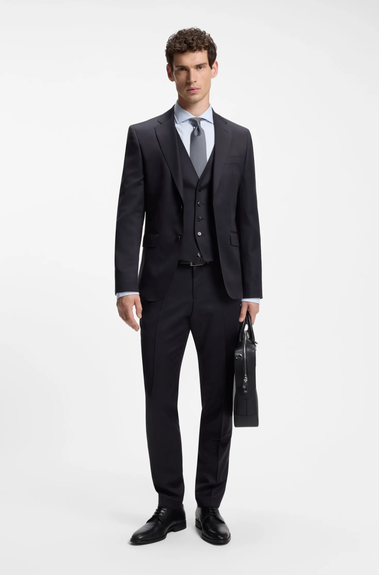 BOSS ONE Regular-fit suit jacket in virgin-wool serge