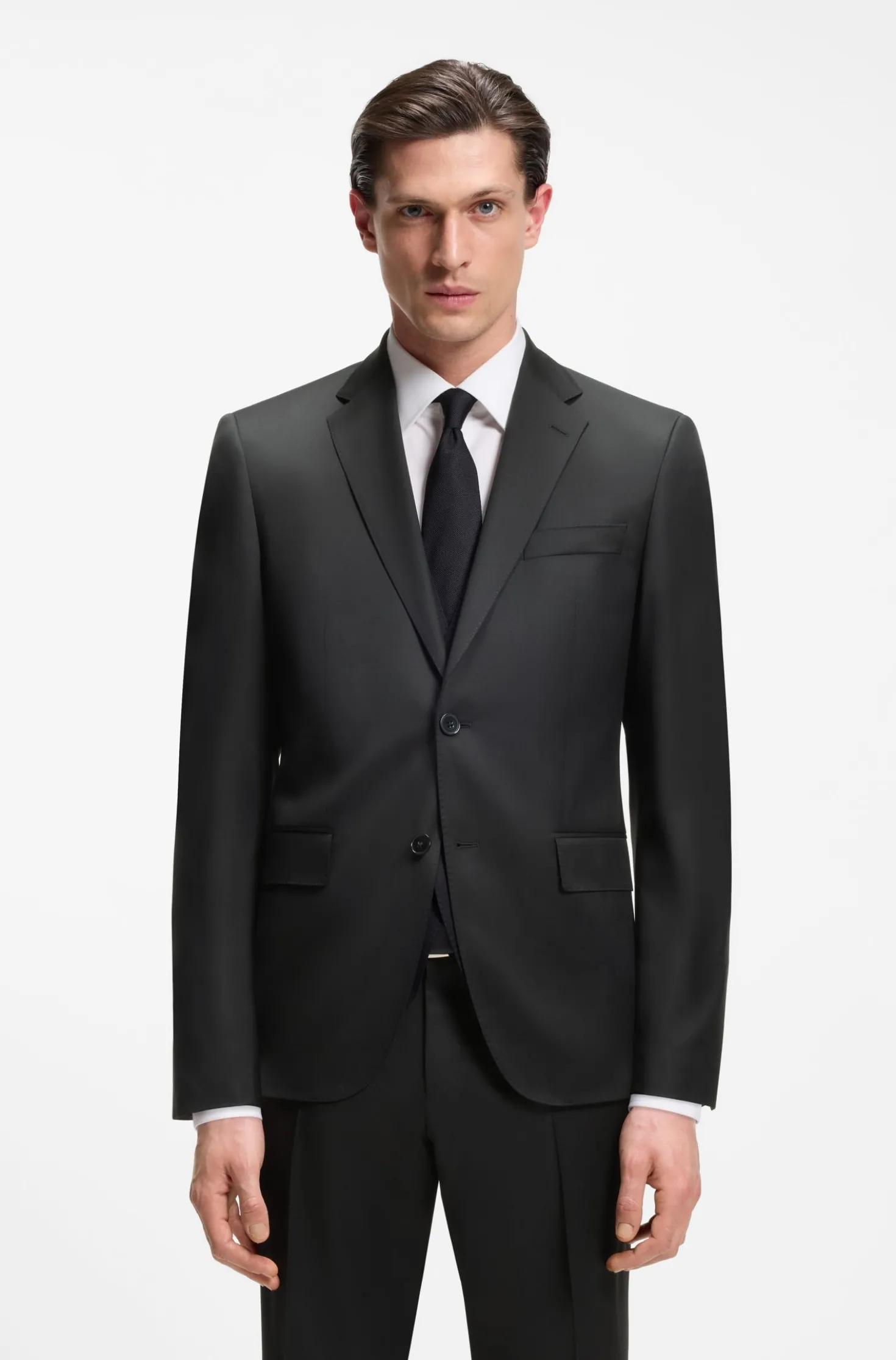 BOSS ONE Regular-fit suit jacket in virgin-wool serge