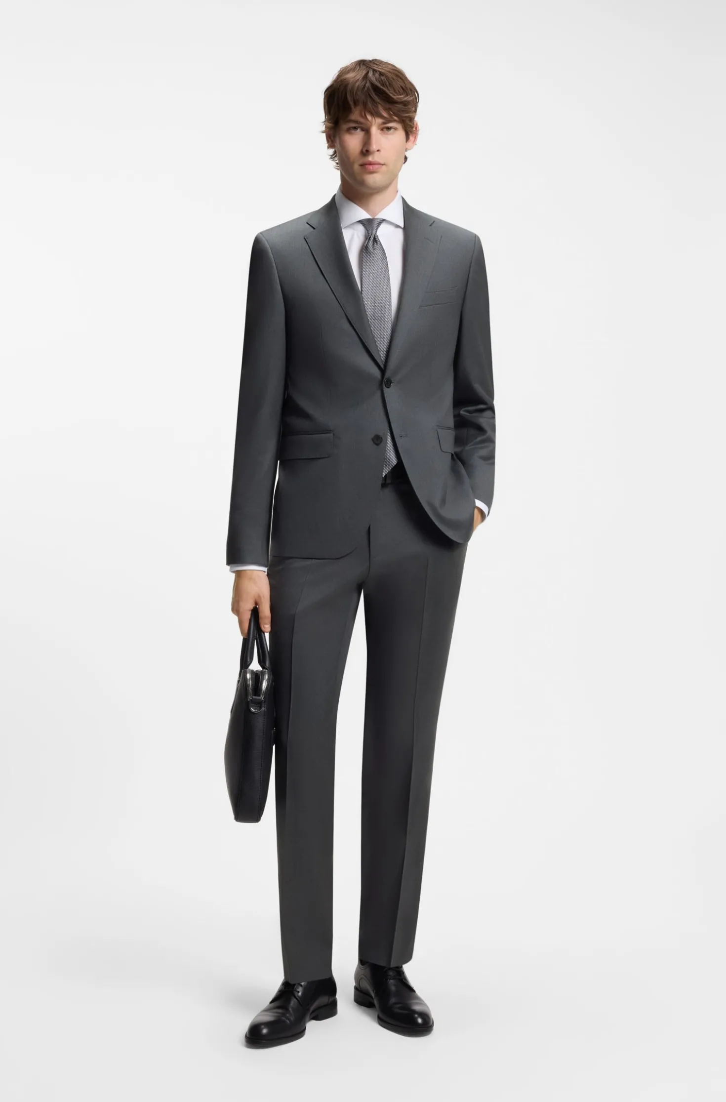 BOSS ONE Regular-fit suit jacket in virgin-wool serge