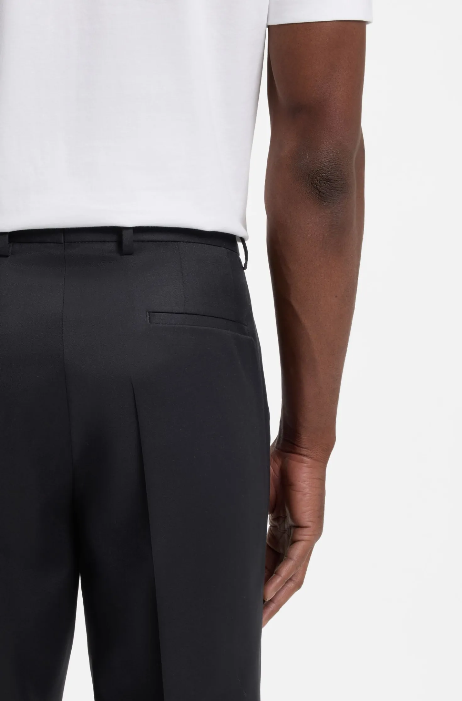 BOSS ONE Regular-fit trousers in virgin-wool serge